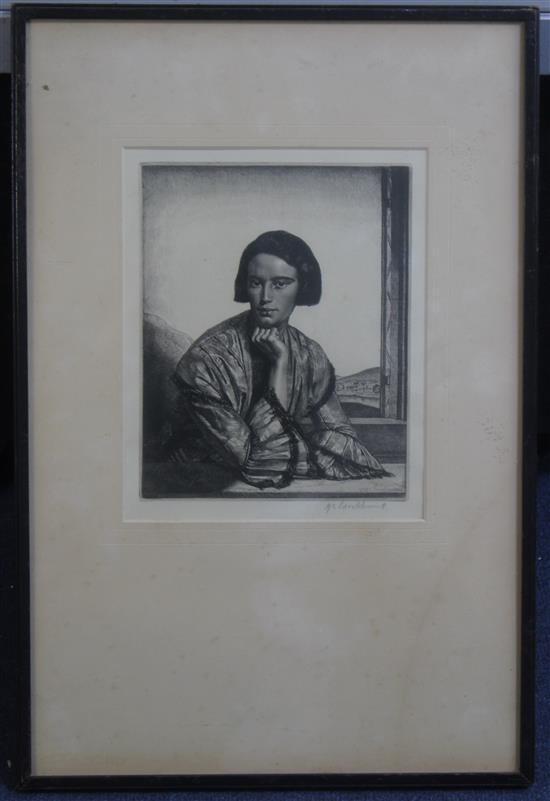 Gerald Leslie Brockhurst (1890-1978) Viba and James McBey, 9 x 7.5in. and 11.5 x 8.25in.